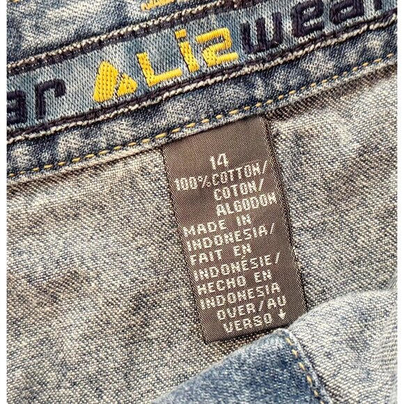 Vintage Liz Wear /  Liz Claiborne 80s / 90s Button Front Denim Skirt Sz 29 - Picture 5 of 8